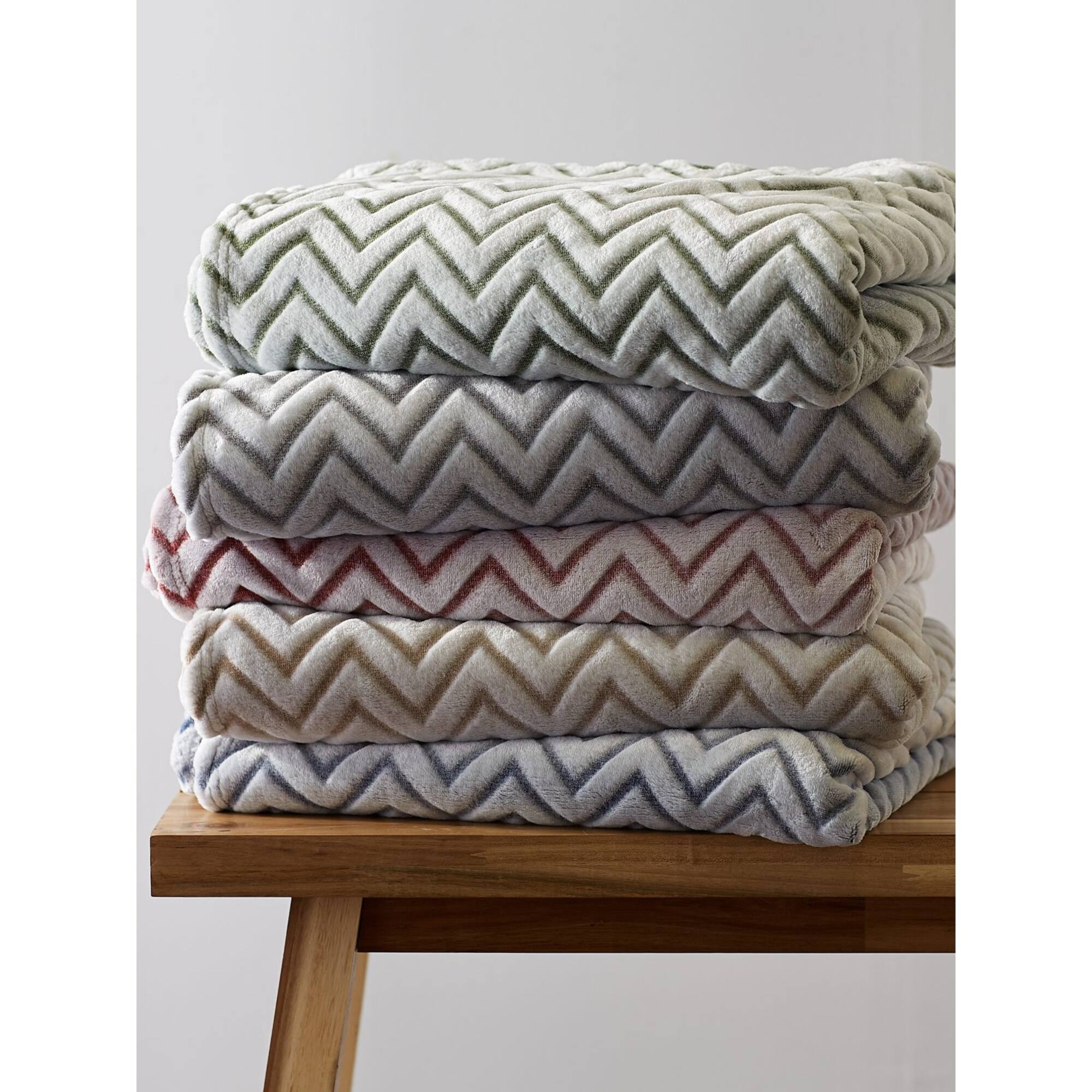 DII® Sage Chevron Plush Throw